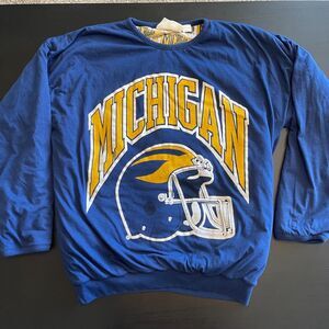 Vintage Nutmeg 80's Michigan Wolverines Double Sided Plush Sweatshirt Reversible